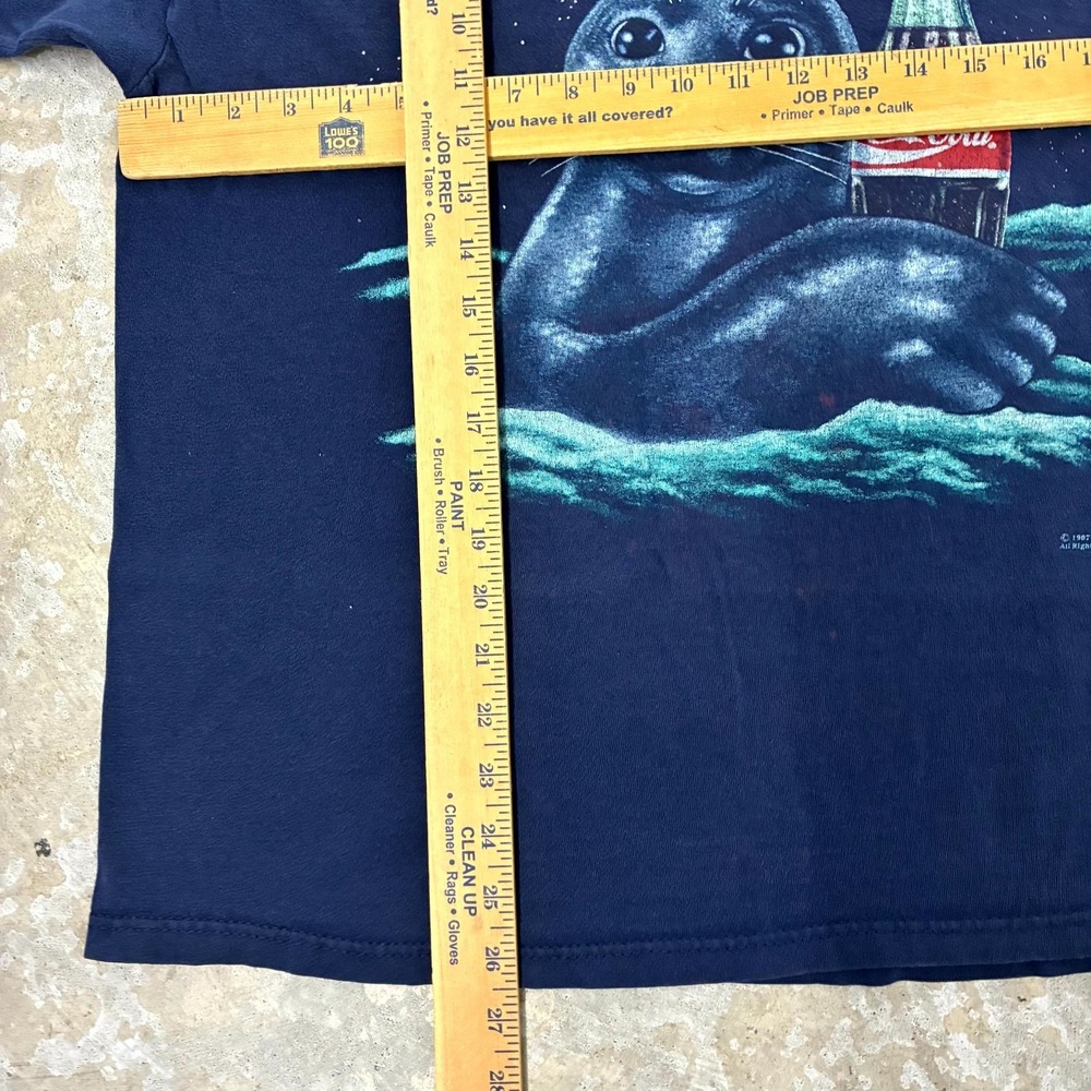 Vintage Coca-Cola Shirt Mens XL USA Blue Coke Seal Promotional Double Sided - Picture 11 of 14